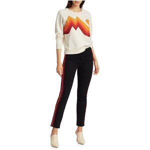 MOTHER Mid-Rise Slim-Fit Straight-Leg Embroidered-Side Jeans in ¨Up in F…